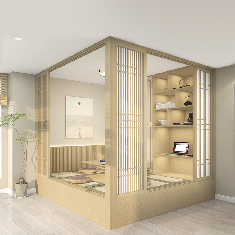 Quanyou (QUANU) Quanyou whole house customized tatami with desk integrated storage cabinet second bedroom simple tea room multi-functional tatami earnest money (for specific plans, please contact customer service)