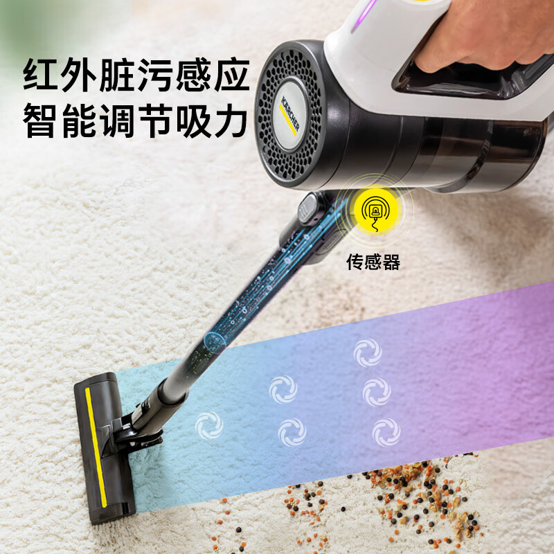 KARCHER, Germany, upgraded smart induction wireless handheld home and car dual-purpose vacuum cleaner, vertical high-suction mite removal, carpet pet hair, long battery life 180, lying flat KVA 3