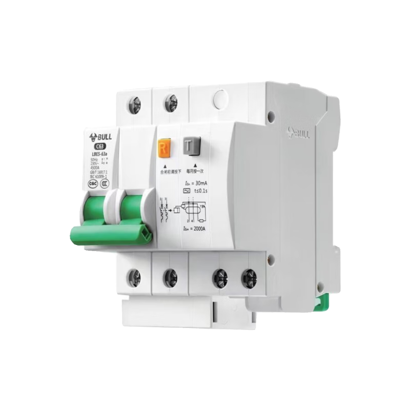 Bull 63a air switch with leakage protector 32a air conditioner water heater household 2p circuit breaker leakage protection air switch 100A 1P+N