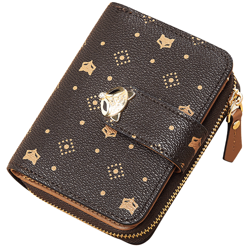 Golden Fox (FOXER) women's wallet large capacity short card holder wallet wallet clutch bag light luxury birthday Valentine's Day gift