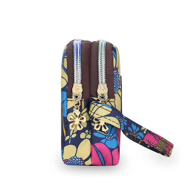 PSVORT cross-border fashion zipper long wallet key bag hand-wrapped fabric coin purse mobile phone bag manufacturer Y5516 black no specifications