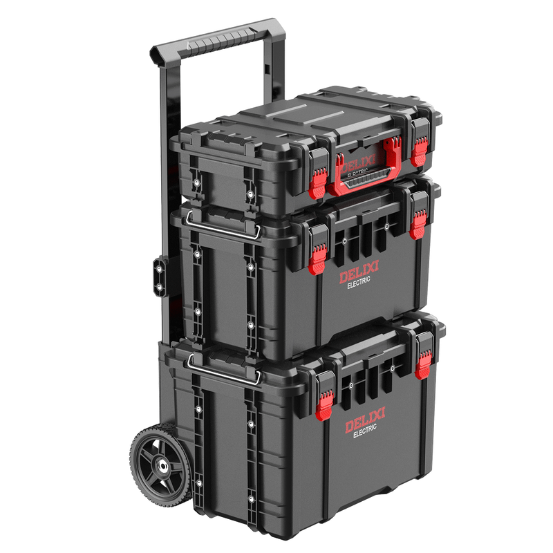 Delixi combined stacking tool box enlarged storage box industrial-grade rod type multi-functional large-capacity set A type thickened and enlarged tool box (can be combined at will