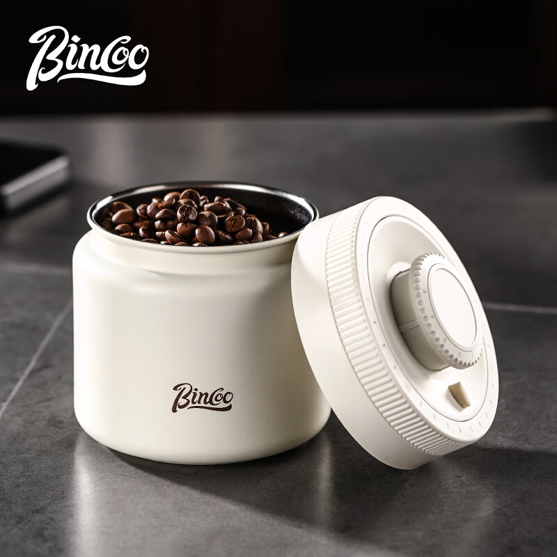 Bincoo coffee sealed jar press vacuum coffee preservation jar 304 stainless steel date record storage jar