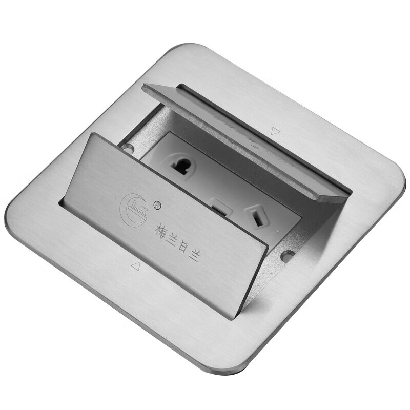 Merlin Gerin 304 stainless steel waterproof floor socket double door hidden five-hole floor ground socket five holes