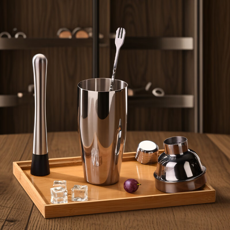 CLITON304 stainless steel cocktail mixer, milk tea shop hand-made lemon artifact cocktail hand-shake shaker cup and pot 16-piece set