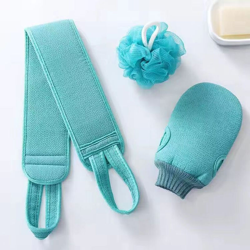 Your secretary's coarse sand long bath towel, strong decontamination for adults and men, new bath towel, bath towel, three-piece set, Nordic green, one-piece set, bath flower