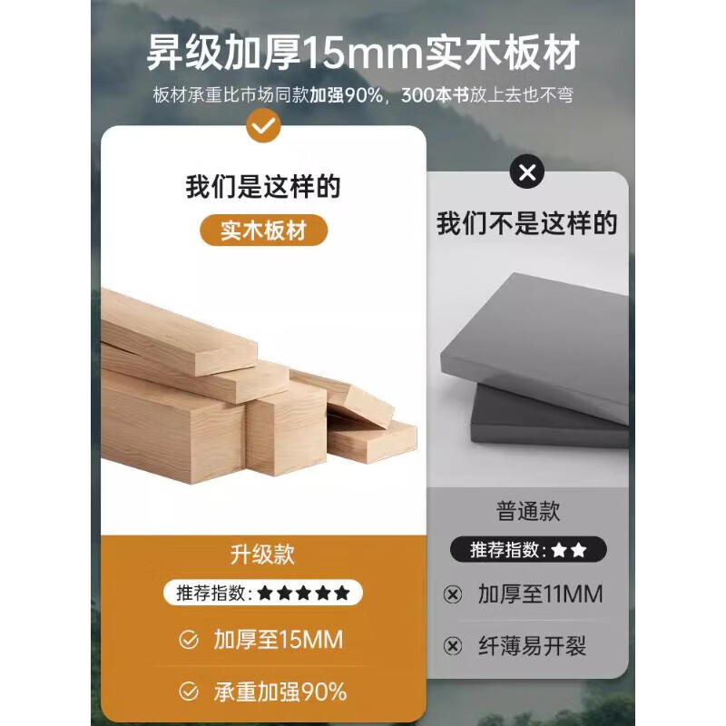 Rotating bookshelf 360 degree bookcase floor-standing storage cabinet household storage rack solid wood movable bedside cabinet thickened 15MM pine | walnut color 44*44*103