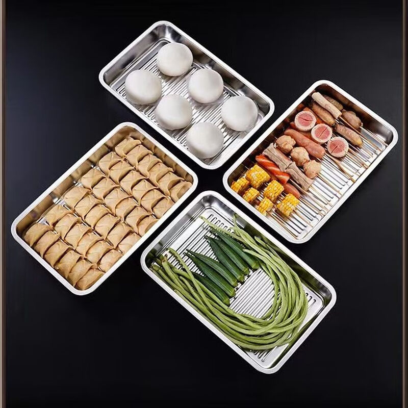 Bonison food-grade 316 stainless steel crisper box dumplings for freezing special dumpling refrigerator storage box with lid kitchen stainless steel box default extra thick 2 pieces * with lid