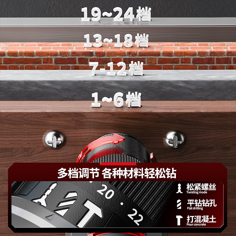 Delixi Electric Impact Hand Drill 21V Brushless Rechargeable Household Electric Screwdriver Lithium Electric Pistol Drill Multifunctional Toolbox