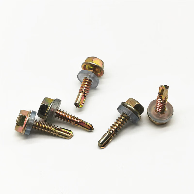 FHJQB external hexagon drill tail screws, color steel tile dovetail self-drilling self-tapping screws, iron sheet screws, whole box of iron sheet wire, 20 mm long (full box of 7000 pieces), 10 sleeves included