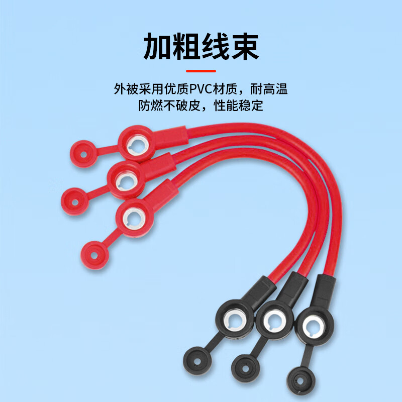 Baye Electric Vehicle Copper Battery Cable High Temperature Resistant Bold Battery Series Cable 6 square meters (with 2 screws) 0.8m 1 piece BY-CL6X80