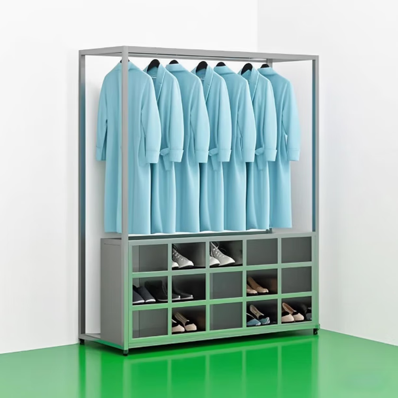 Baigang stainless steel clothes and shoes integrated cabinet dust-free and sterile purification workshop hangers factory workshop laboratory shoe cabinet coat and hat 304 clothes and shoes integrated 12-grid shoe cabinet