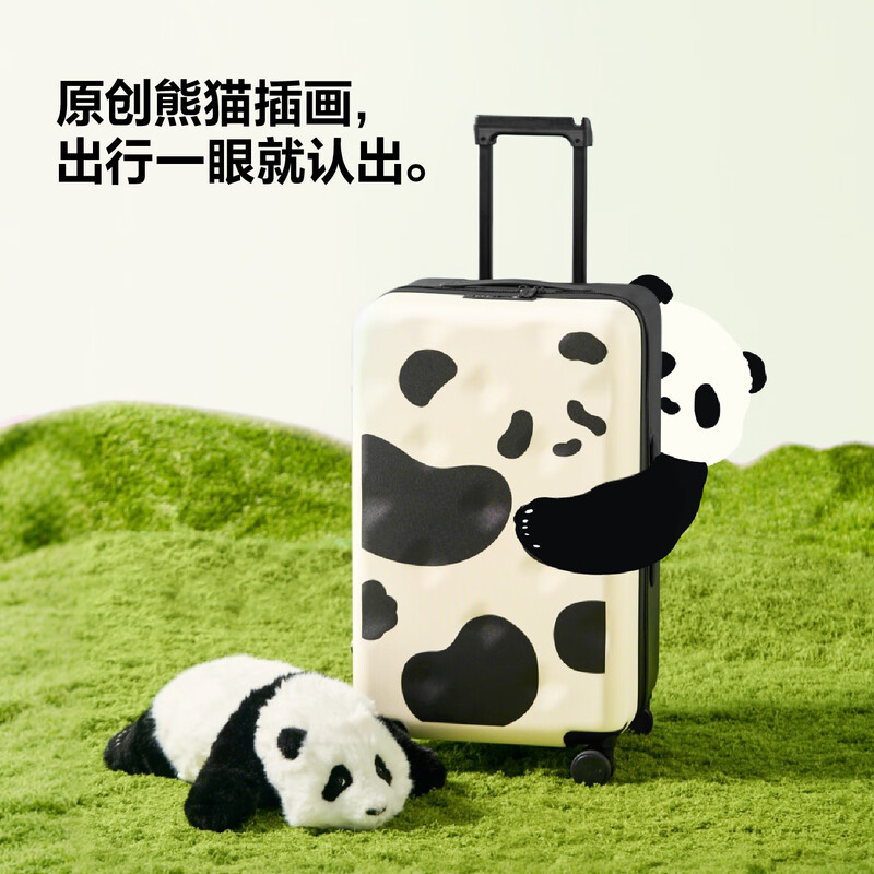 Bulai Mei Large Capacity Luggage Panda Illustration Case Trolley Case Travel Case Women Panda Hug 26 Inch Plus