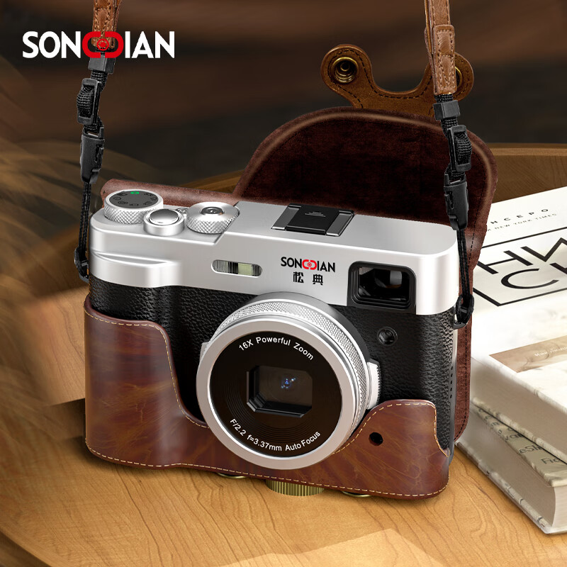 SONGDIAN HD digital camera 5K photography vlog entry-level student mirrorless camera dc203 official standard + leather case set 128G memory