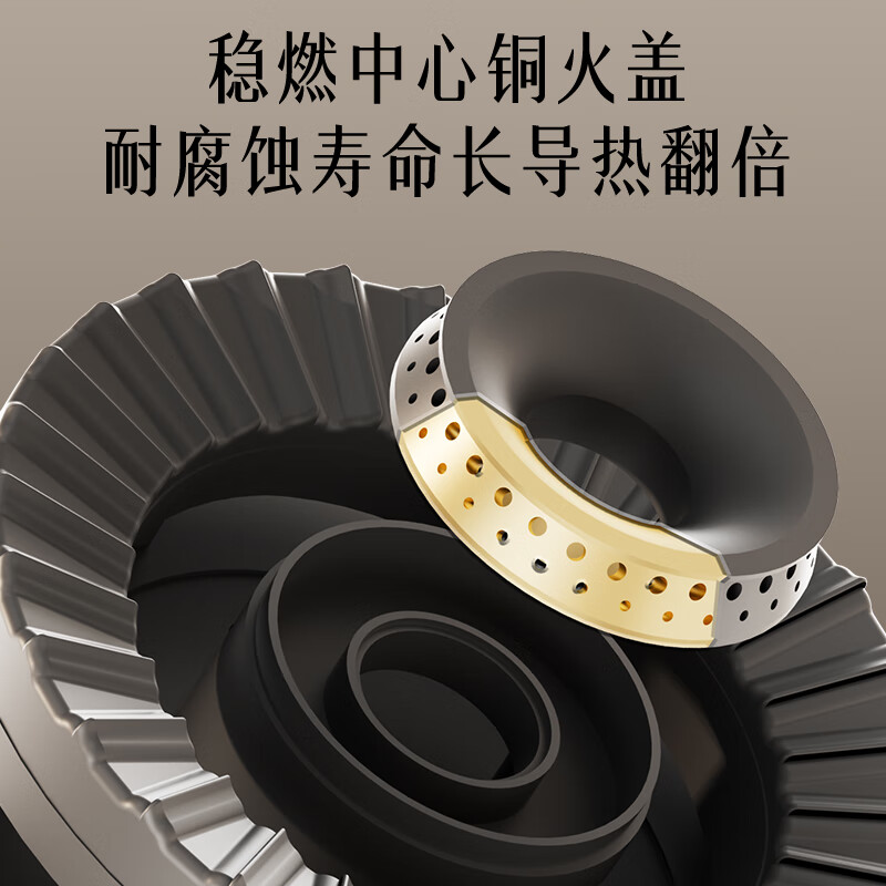 Royalstar gas stove natural gas double stove household 5.2kW embedded desktop stainless steel stove JZT-298G-3