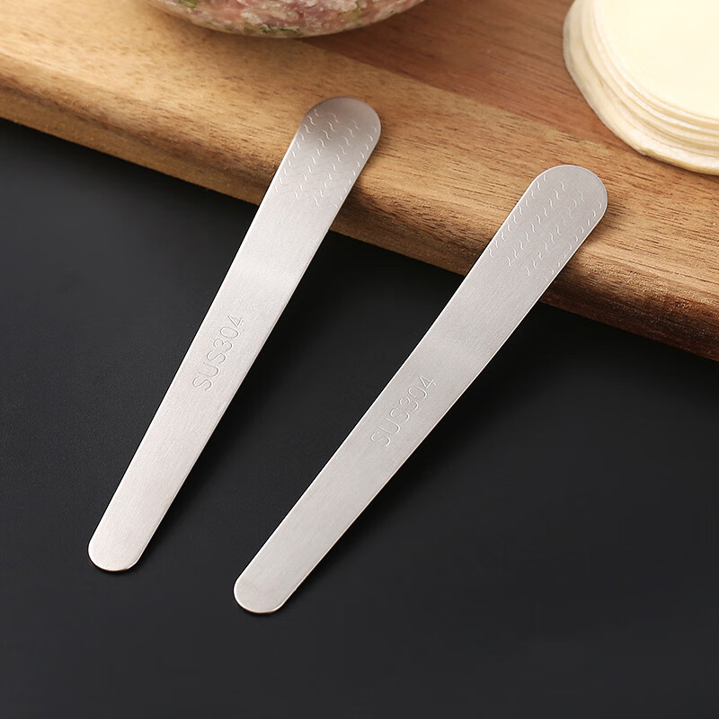 He Jiagong's Dumpling Making and Stuffing Board Dumpling Making and Stuffing Board 304 Stainless Steel Chaos Steamed Bun Filling Picking and Vegetable Filling Spoon Flat 304 Steel (Quantity 2)