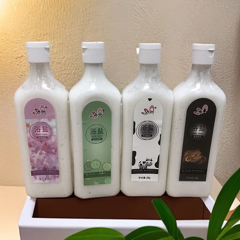 Lizhou 650g scrub bath salt bath cologne whole body milk salt bath rose bottle SN249 rose two bottles