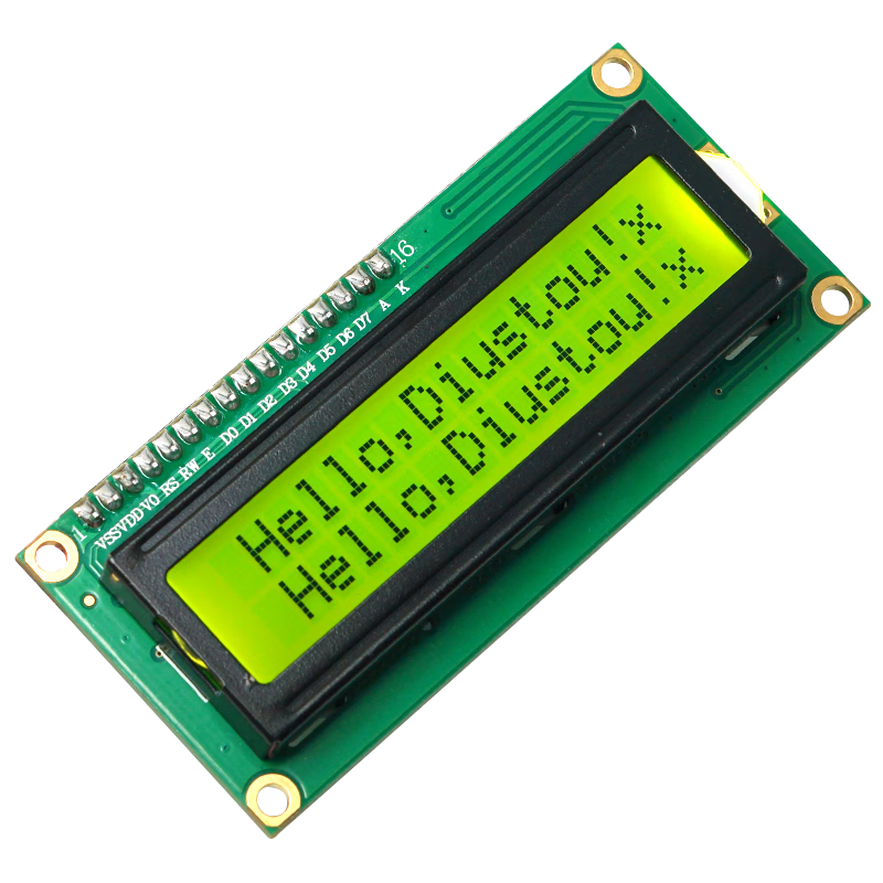 Throwing stones character LCD liquid crystal display module 1602 2004 display screen with backlight LCD screen LCD1602, 3.3V yellow-green screen
