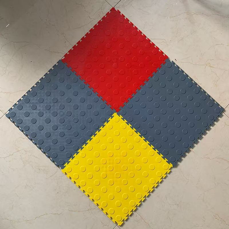 Insulated floor mat, power distribution room floor 6mmPVC heavy-duty industrial pressure-resistant plastic workshop warehouse quick repair workshop splicing lock, round coin pattern 4.5mm, default gray when photographed