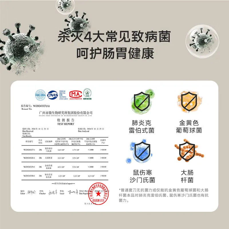 OOU Xinjiang Kefa Household Titanium Alloy Knife Set Antibacterial Chopping Knife Meat Knife Fruit Knife Multi-Purpose Knife Deer Series Antibacterial Peptide Knife Six-piece Set