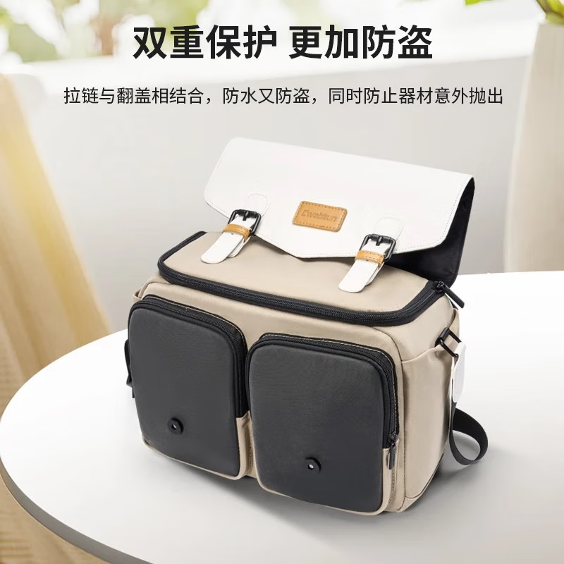 CWATCUN shoulder camera bag Japanese portable casual mirrorless SLR cardon professional crossbody suitable for Fuji Canon Sony Nikon camera bag