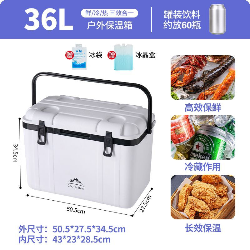 XMSJ Car Car Refrigerator Insulation Box Commercial Stall Refrigeration Outdoor Camping Food Cooling and Fresh Fishing Universal Panda-Black and White Long-lasting Insulation/Hot and Cold Use 8 Liters Free 1 Removable Ice Plate + 5 Ice Bags
