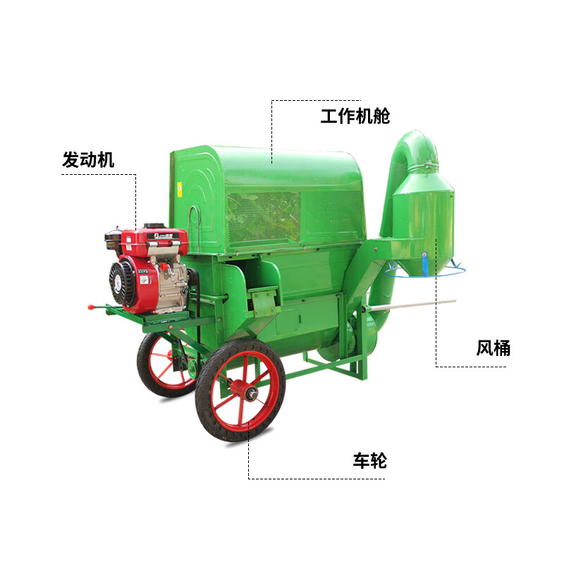 Huili's rice and wheat threshing machine new suction type automatic bagging small rice wheat sorghum threshing rice threshing and harvesting 80 type threshing machine single machine