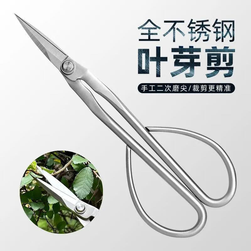 Baichao all stainless steel gardening shears, leaf bud shears, bud scissors, flower arrangement, bonsai branch and leaf shears, pruning twig shears, thickened long pole, main picture