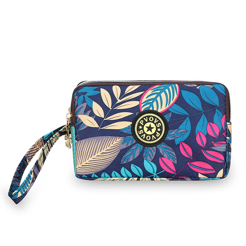 PSVORT cross-border fashion zipper long wallet key bag hand-wrapped fabric coin purse mobile phone bag manufacturer Y5516 black no specifications