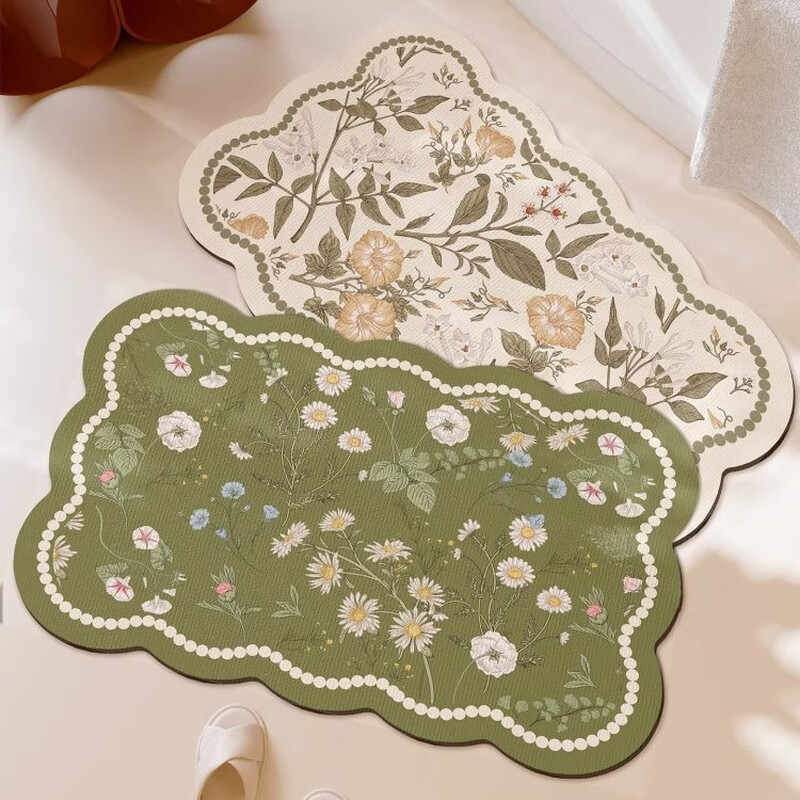 Fan Ye's small fresh bathroom floor mat absorbent foot mat diatom mud bathroom door non-slip mat bathroom shower toilet carpet