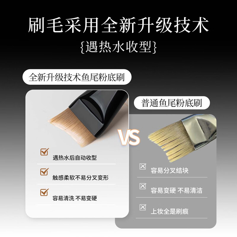 AOLANLA fishtail foundation brush ultra-thin one-word brush flat head liquid foundation brush does not eat powder traceless makeup brush novice makeup brush