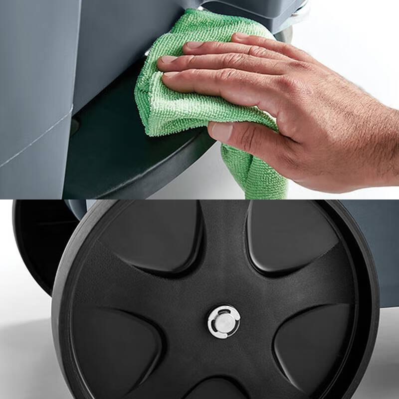 Rubbermaid Business Supplies Outdoor Pushable Pedal Trash Can with Lid and Wheels 120L 1971944 Gray Outdoor Garbage Recycling Garbage Classification Property Outdoor Trash Can Q