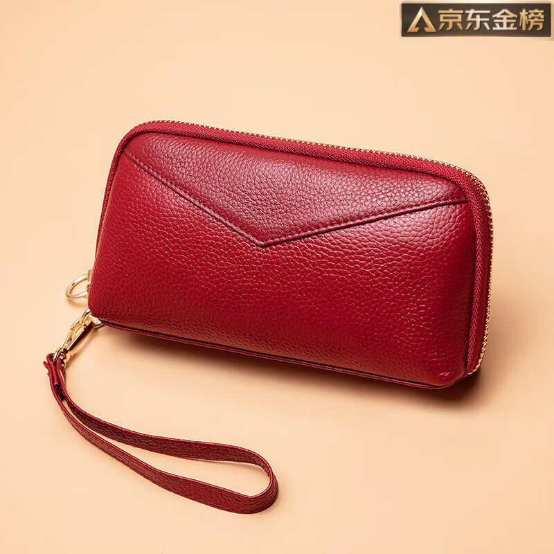 GUIG Germany imported quality genuine leather coin purse women's long 2025 new fashion simple patchwork clutch bag for women black