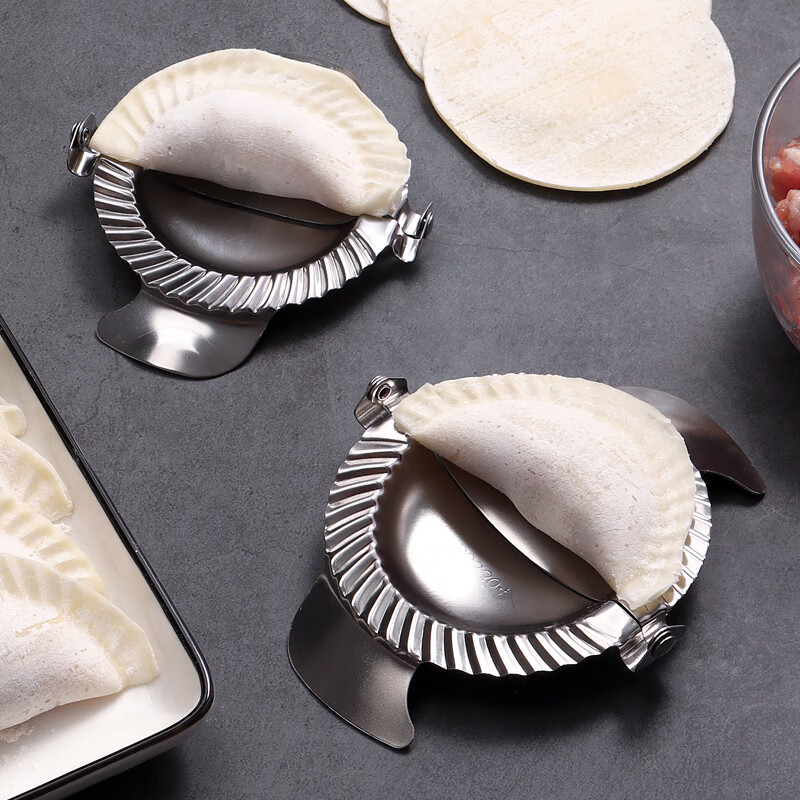 Luluo's new special tool for making dumplings, stainless steel household dumpling machine, dumpling mold, 304 small dumpling maker, oil brush + filling spoon