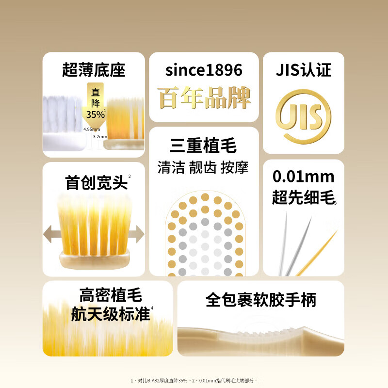 EBISU 65-hole wide-head soft-bristle toothbrush adult super-efficient toothbrush 2 pieces + fiber feather 2 piece set in random colors