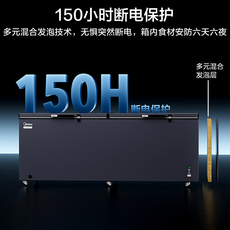 Midea Quick Freeze King 706L Single Temperature Household Commercial Freezer-40 Ultra Low Temperature Refrigerator Freezer Dual-Purpose Freezer First-Class Energy Efficiency Refrigerator BD/BC-719DKEM National Subsidy