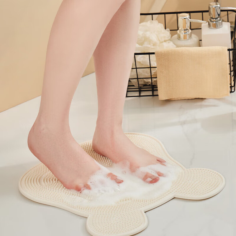 OEING Bath Back Rubbing Artifact Japanese Lazy Bathing Wall Sticker Back Does Not Ask for Help Strong Silicone Massage Pad Back Brush Massage/Non-Slip Silicone Back Rubbing Pad - Gray