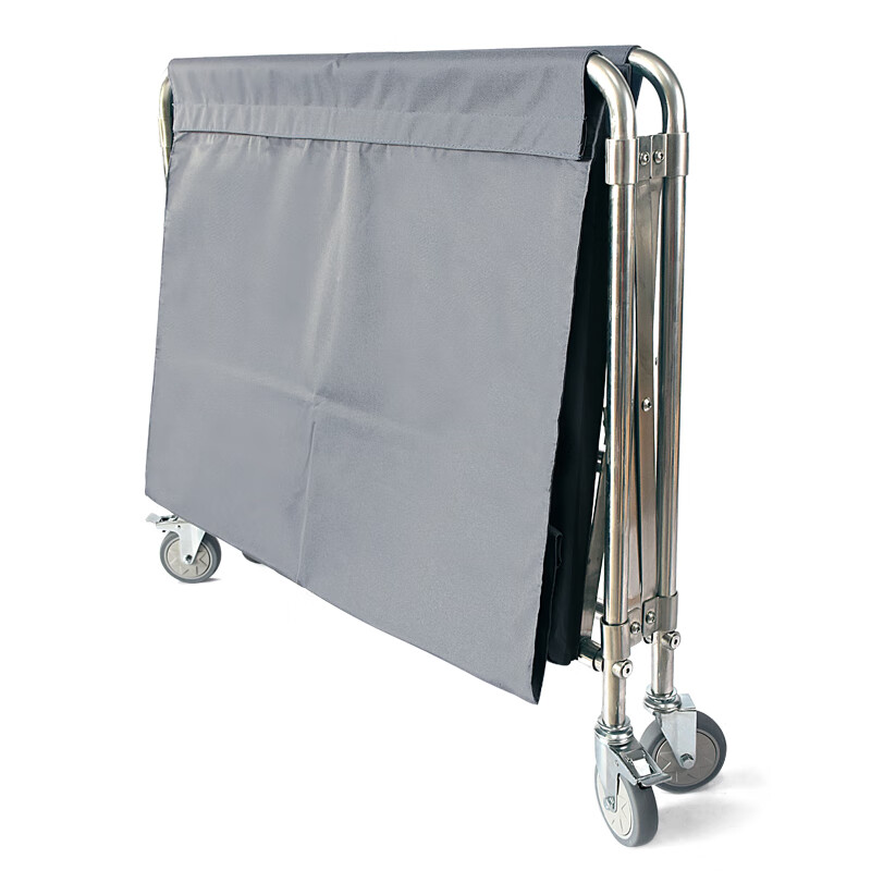 Hotel folding linen cart, guest room bed sheet collection cart, service cart, stainless steel cleaning cart, cleaning trolley, double 6-wheel dry and wet separation, foldable