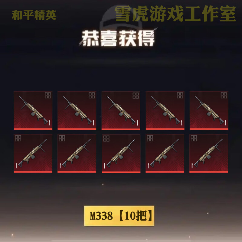 Peace Elite subway escape equipment Snow Falcon Surnan Undercurrent Xuanyuan A Mo Shou Tou Little Golden Man Xuanyuan AUG 10 pieces m338