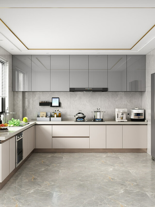 Customized solid wood kitchen wall cabinets with oil machine wall cabinets, wall cabinets, balcony cabinets, European pine high-gloss cabinet doors, P high-gloss doors, custom-made, please contact customer service before assembly.