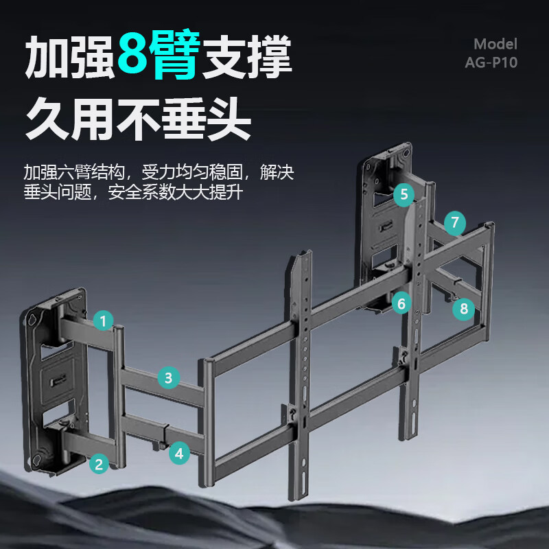 Aige ultra-thin large load-bearing embedded TV retractable hanger 65-100 inches TV bracket suitable for Xiaomi TCL Hisense Skyworth Thunderbird, etc. Avoid the socket and do not block the subwoofer