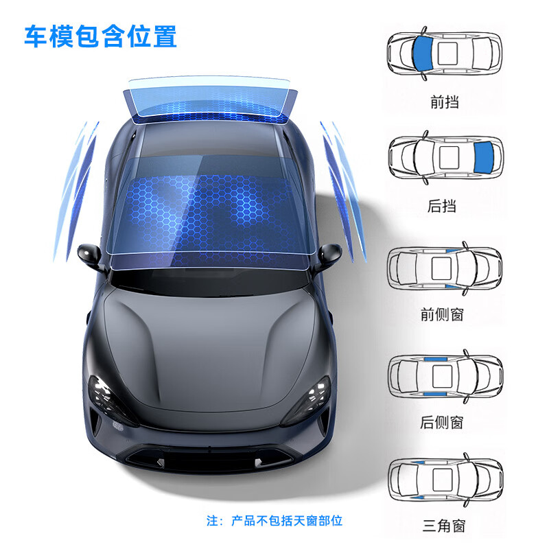 Made in Tokyo, the whole car glass window film (SUV model - shallow in the front and deep in the back), sun protection, heat insulation, explosion-proof, sun protection, privacy blocking, ultraviolet and infrared rays, clear and translucent car glass film