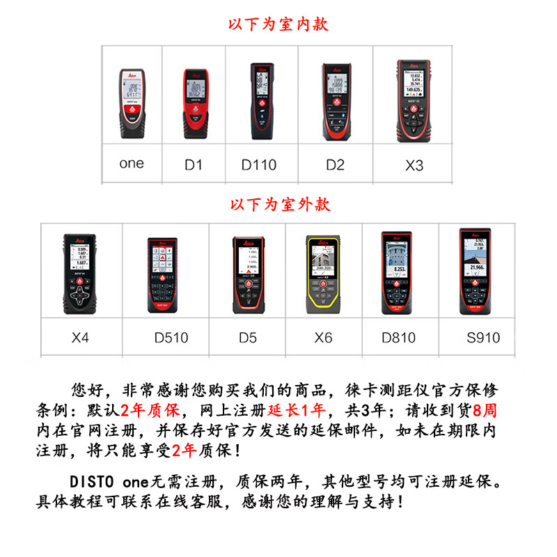 Leica laser rangefinder D110D2 room measuring instrument electronic ruler 100 meters high-precision handheld infrared Leica real estate D1 (40 meters distance measurement + Bluetooth)