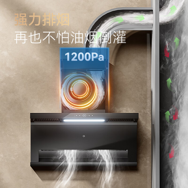 New top-side double-suction range hood made in Jingdong, 28 air volume variable frequency household, large suction, silent, first-class energy efficiency, national subsidy, can be used with gas stove JZB03