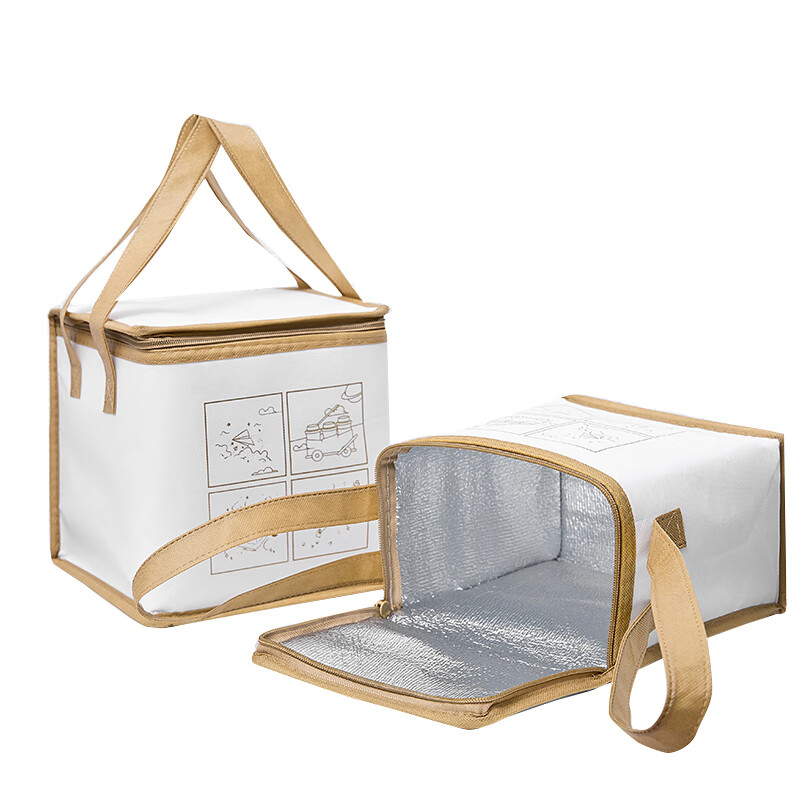 Medicines, barbecue, seafood, frozen products, food, beef balls, soup, portable aluminum foil cake insulation bag, customized for takeout, small orange size 18*15*15