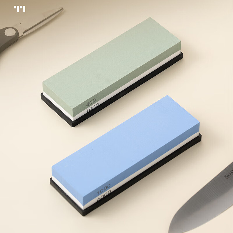 Initial idea of whetstone and polishing stone, old-fashioned household commercial white jade corundum stone, double-sided, non-damaging knife, kitchen gadget, 1000/6000 mesh