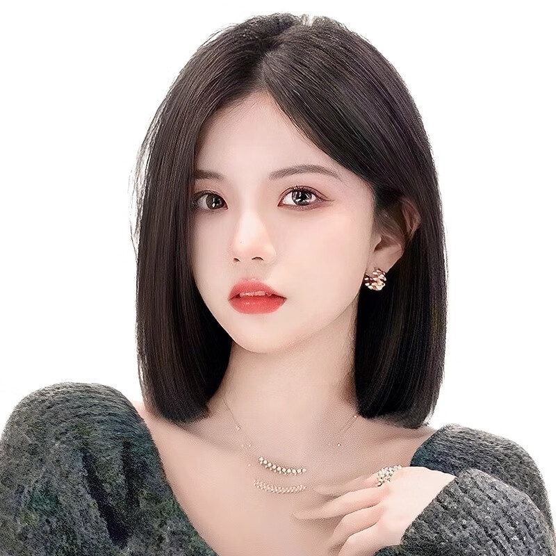 Sky tree enlarged Swiss net wig piece for women with real hair on the top of the head, full real hair to cover white hair, increased hair volume, fluffy high skull top replacement, temperament horoscope style 9*14, natural color 25cm