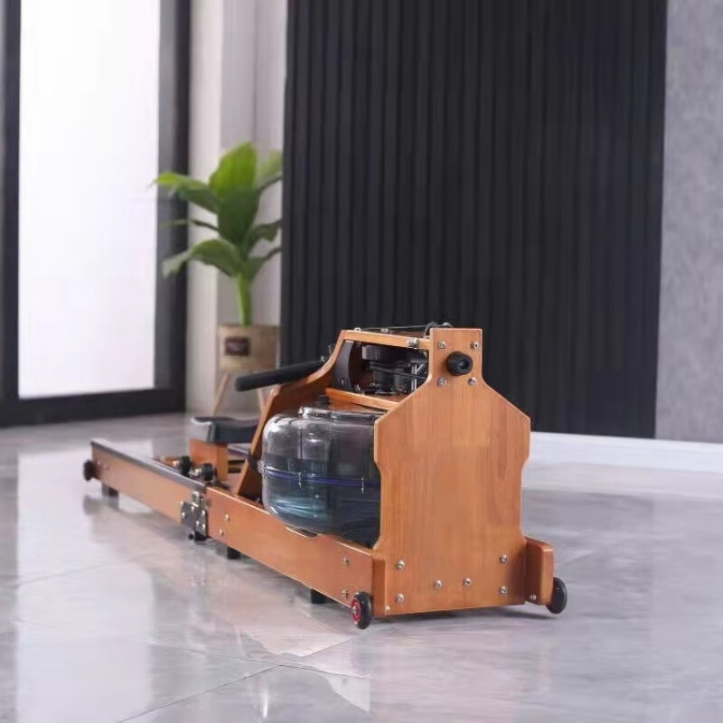 TY gym home rowing fitness equipment folding wooden rowing machine water resistance rowing machine commercial silent model solid wood color 2150*550*560MM