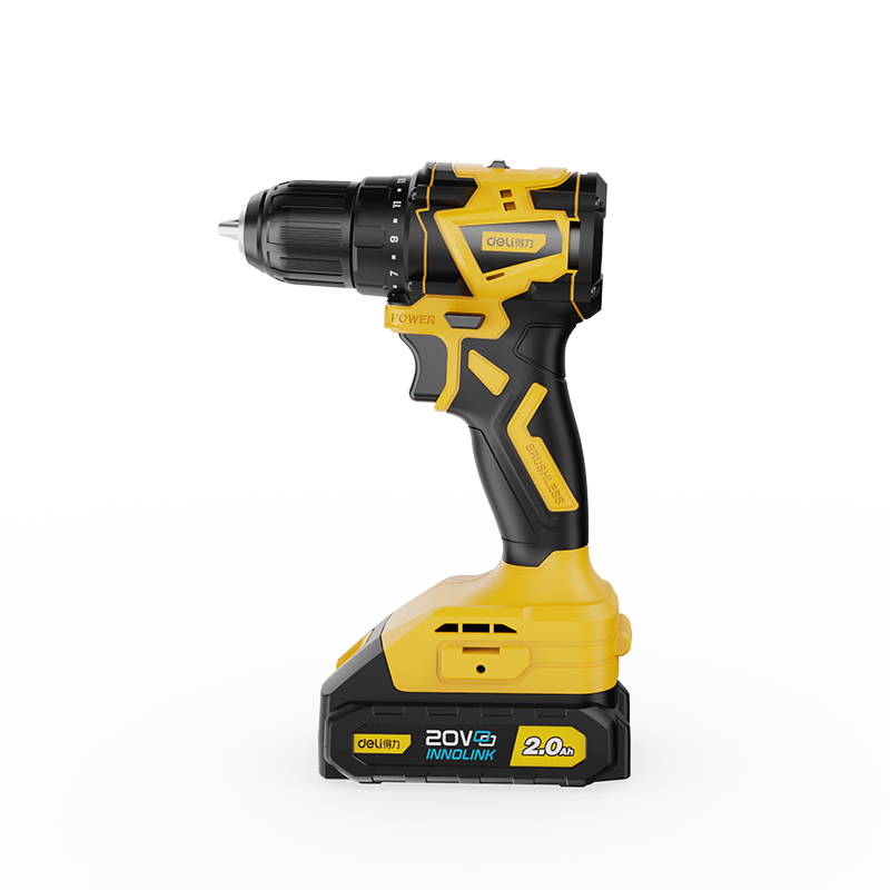 Deli (deli) hand electric drill, hand drill, household brushless lithium electric hand drill, rechargeable punching electric screwdriver, small steel gun 20V50N.m brushless high torque electric drill