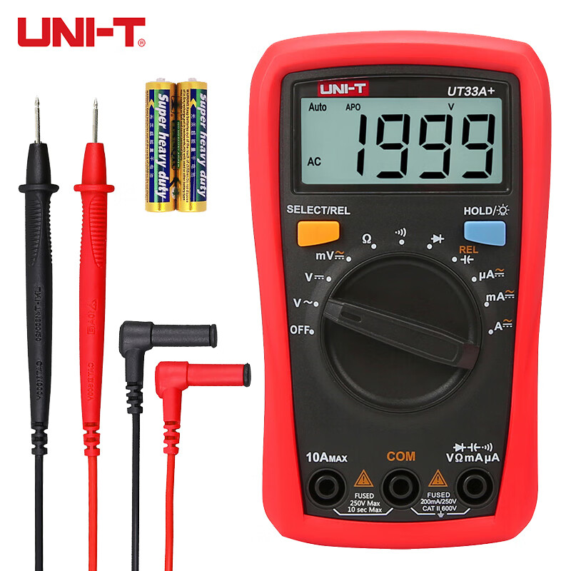 Uni-T UT33A+ pocket digital multimeter, high-precision anti-burn multimeter, electrician meter, multi-meter for home use